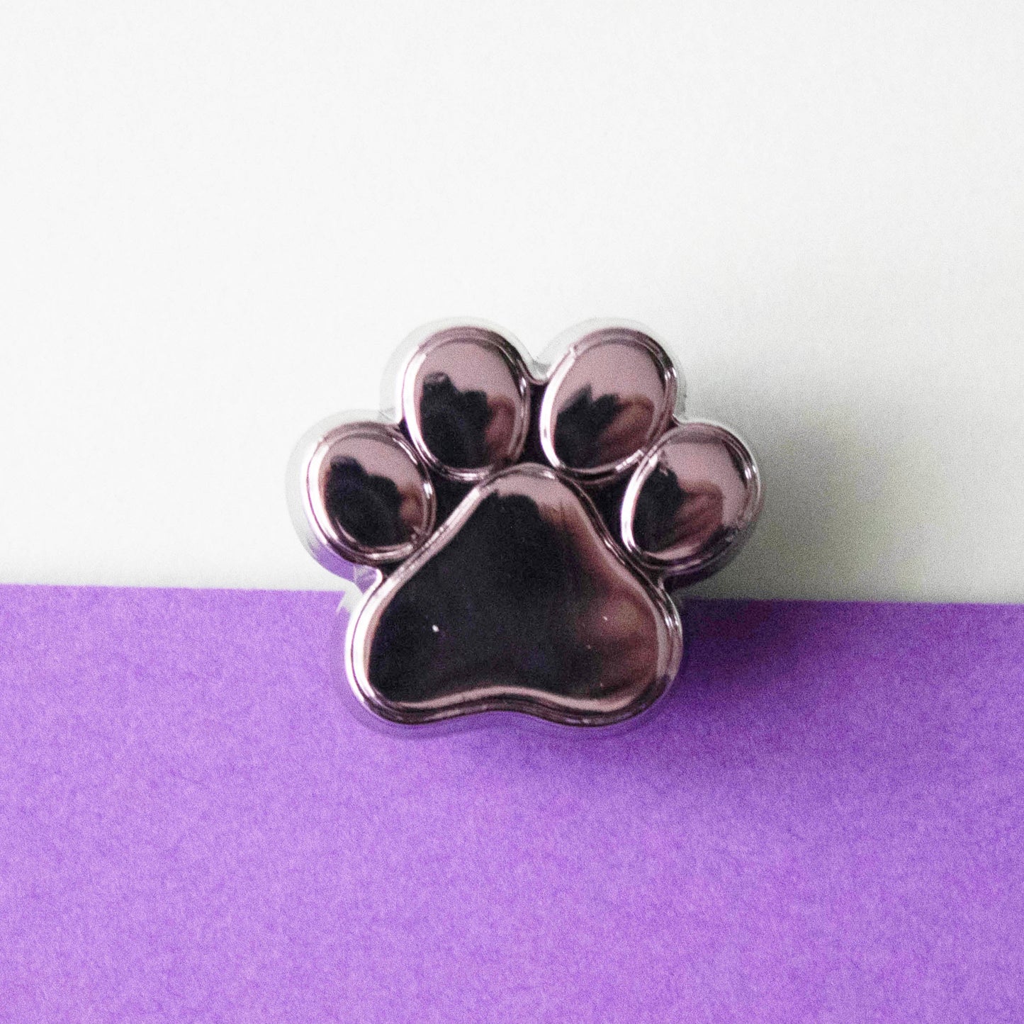 Solid Silver Metal dog paw. Premium croc charm.