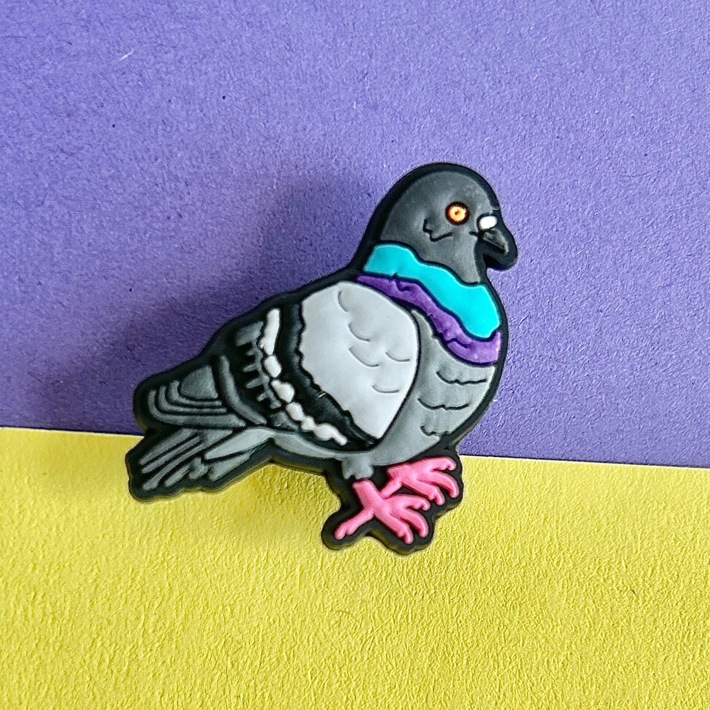Pigeon croc charm. Designed by Wonky Pigeon.