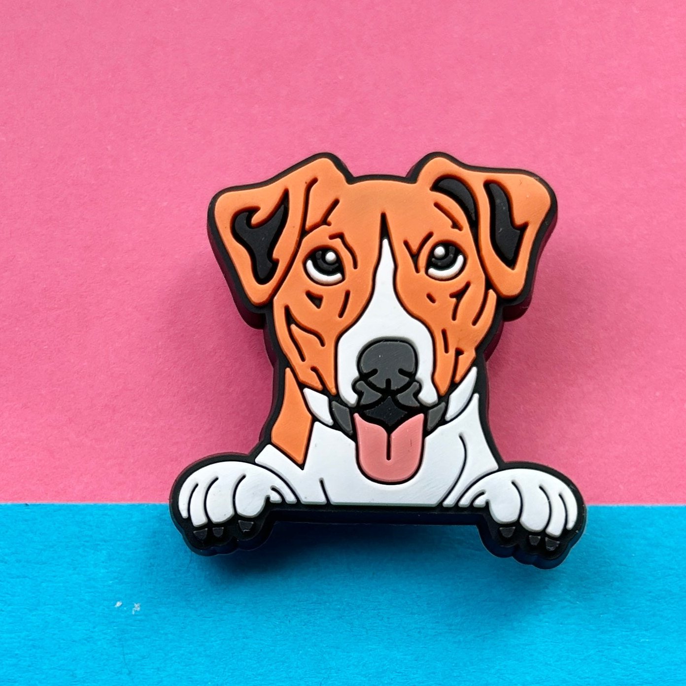 Jack Russell dog croc shoe charm.