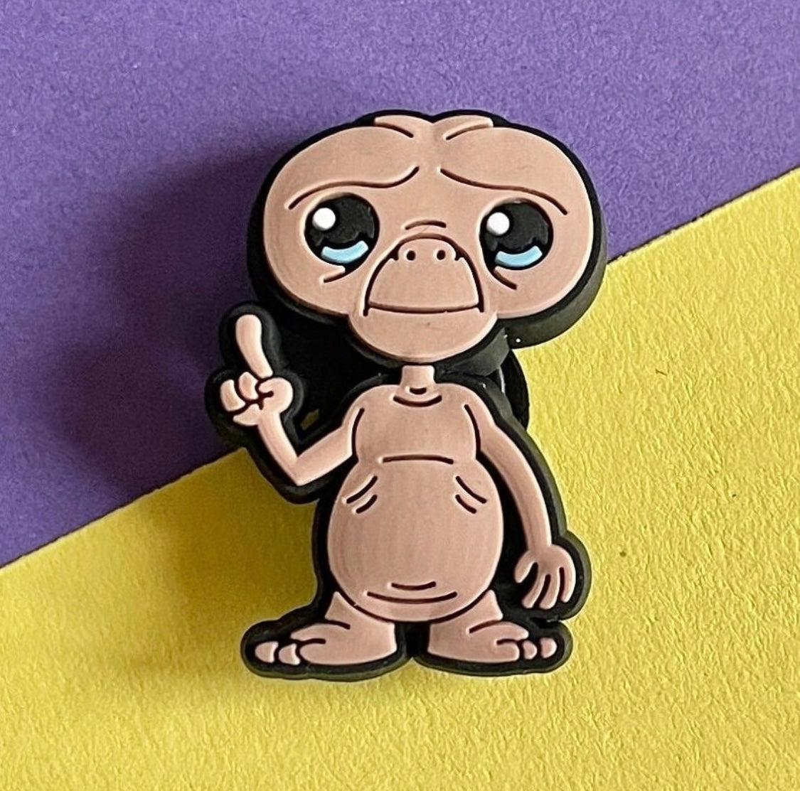 E.T The Extra Terrestrial croc like Shoe Charm. Brown.