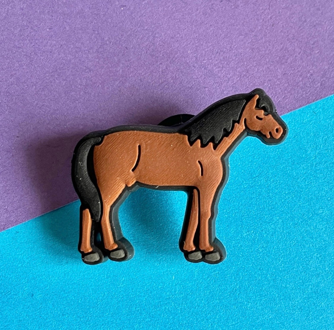 Brown Horse croc like Shoe Charm. Shoe decoration.