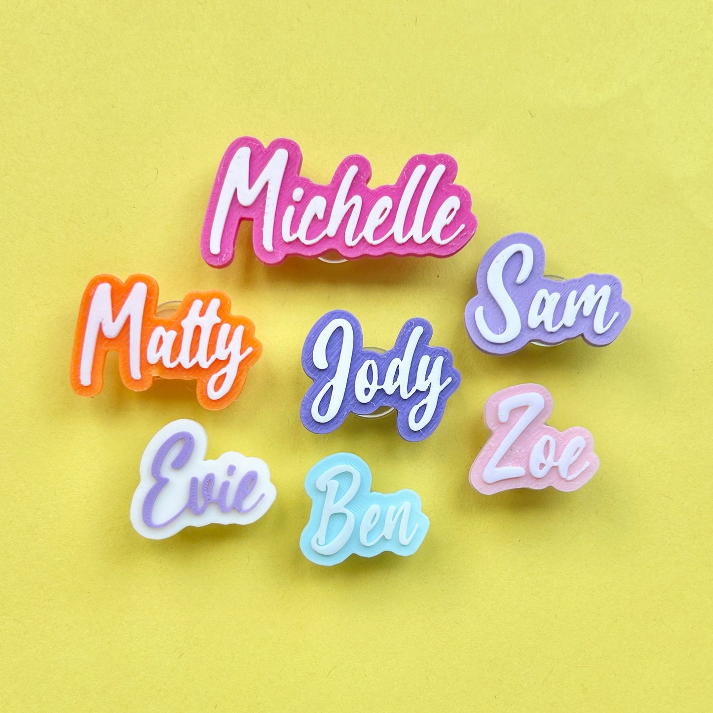 Custom croc charms. Made from PLA plastic. 38 colours available.