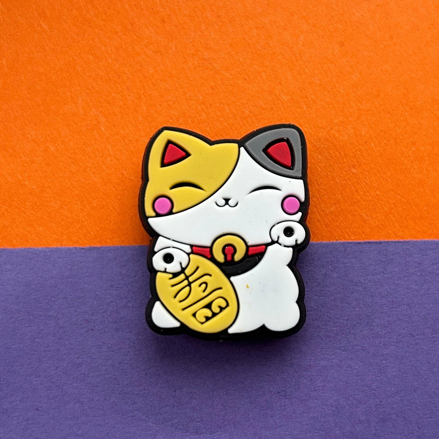 Traditional Lucky Cat croc like shoe charm.
