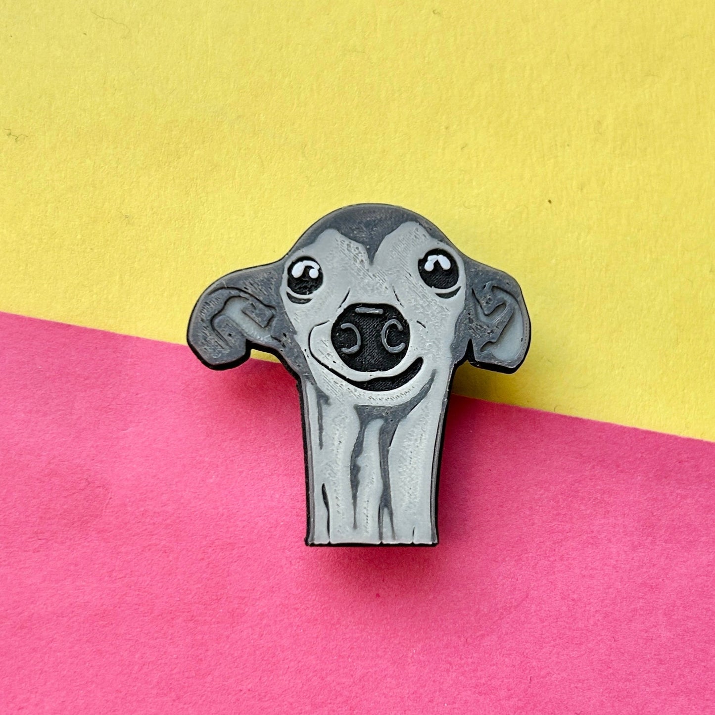 Handmade 3D Printed Italian Greyhound Dog croc like shoe charm. Grey.