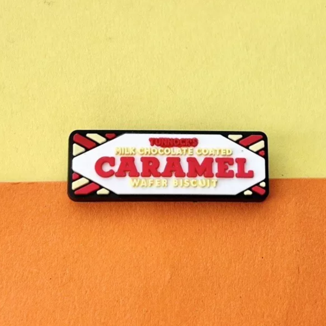 Caramel Biscuit Bar croc like shoe charm.