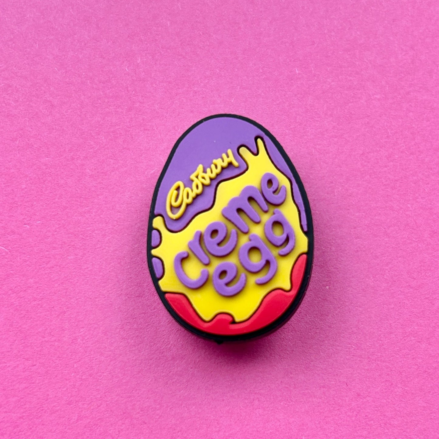 Chocolate egg with creme croc like shoe charm.