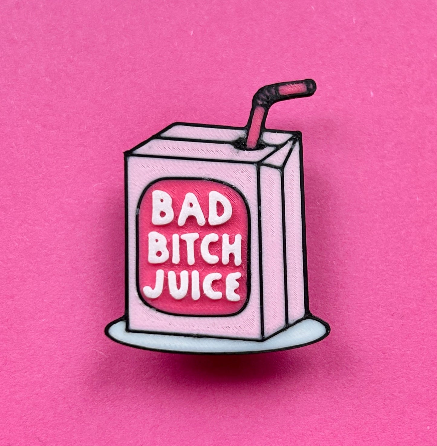 Handmade Bad Bitch Juice 3D Printed croc like shoe charm.