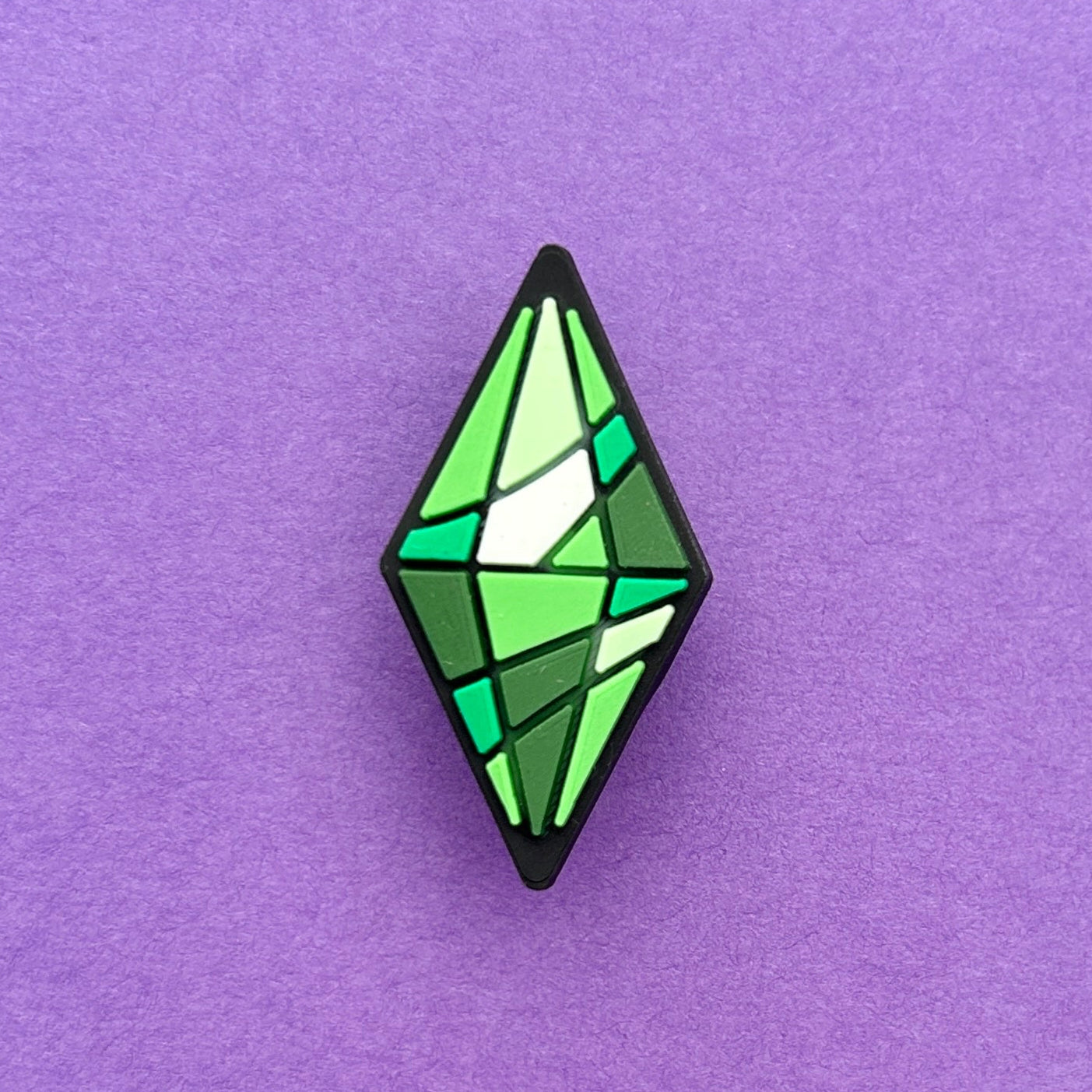 Green Plumbob croc shoe charm.