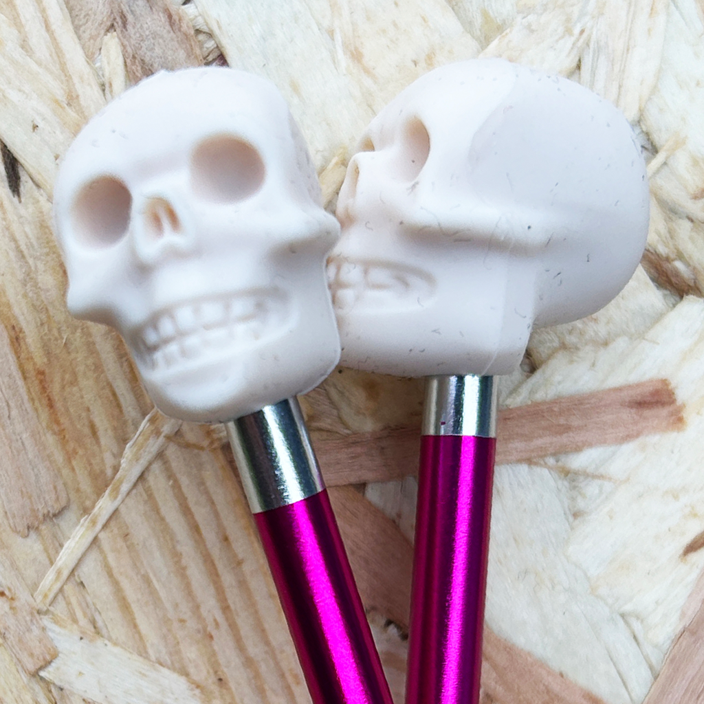 Cream Skull needlepoint protectors