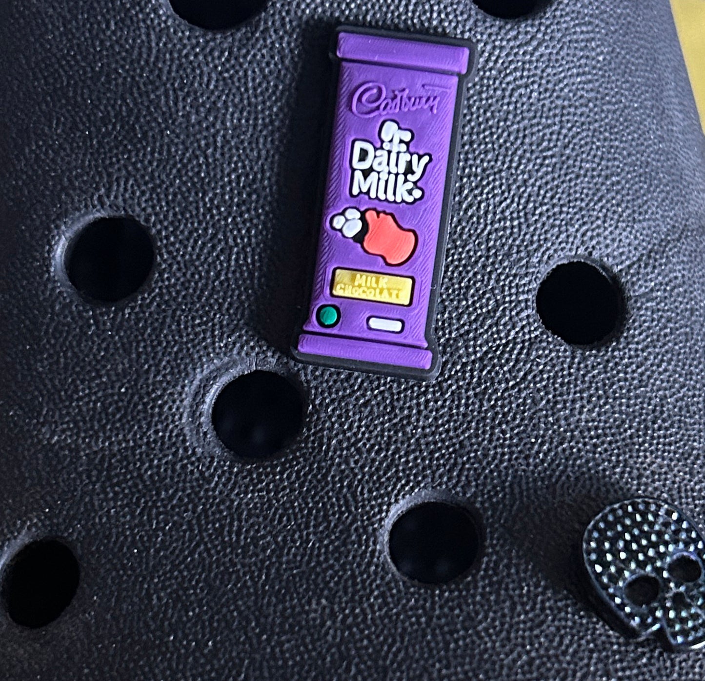 Dairy Milk chocolate bar shoe charm. 