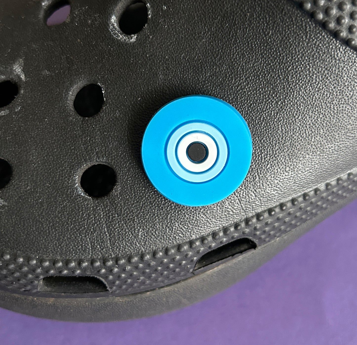 Light blue evil eye shoe charm