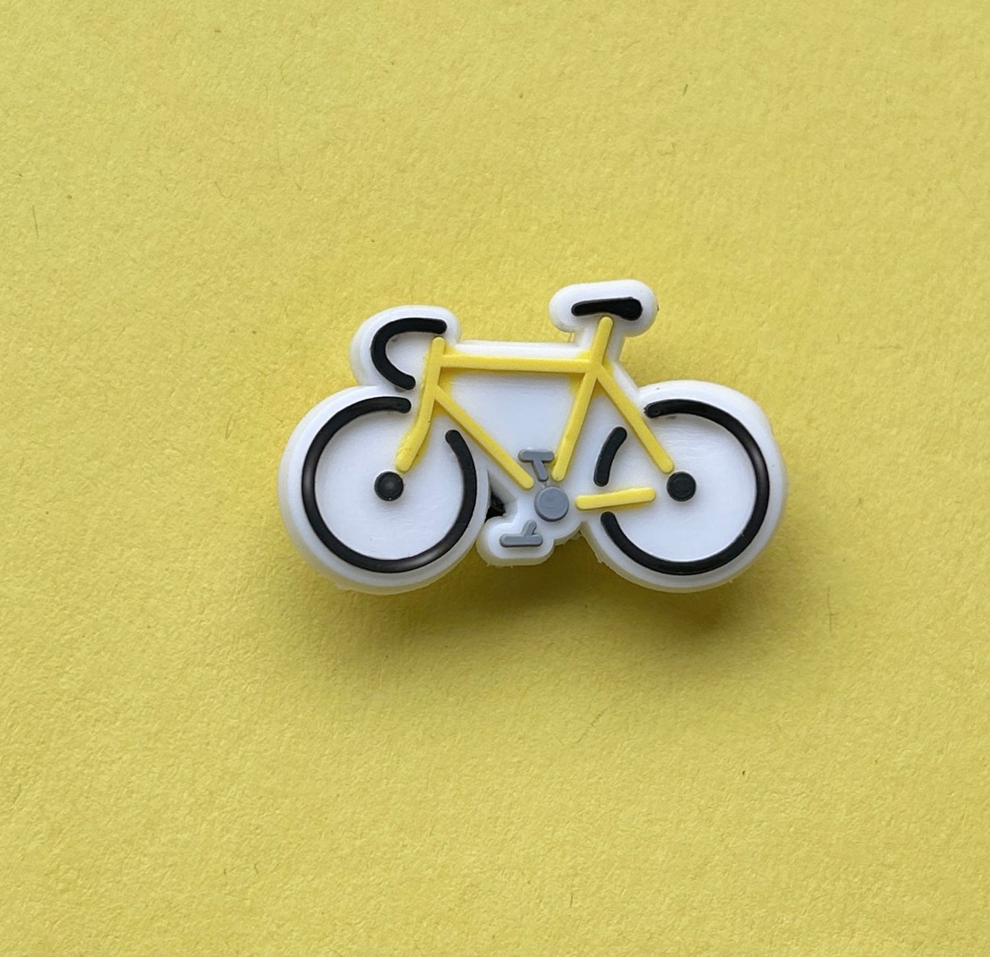 Yellow Bicycle shoe charm.