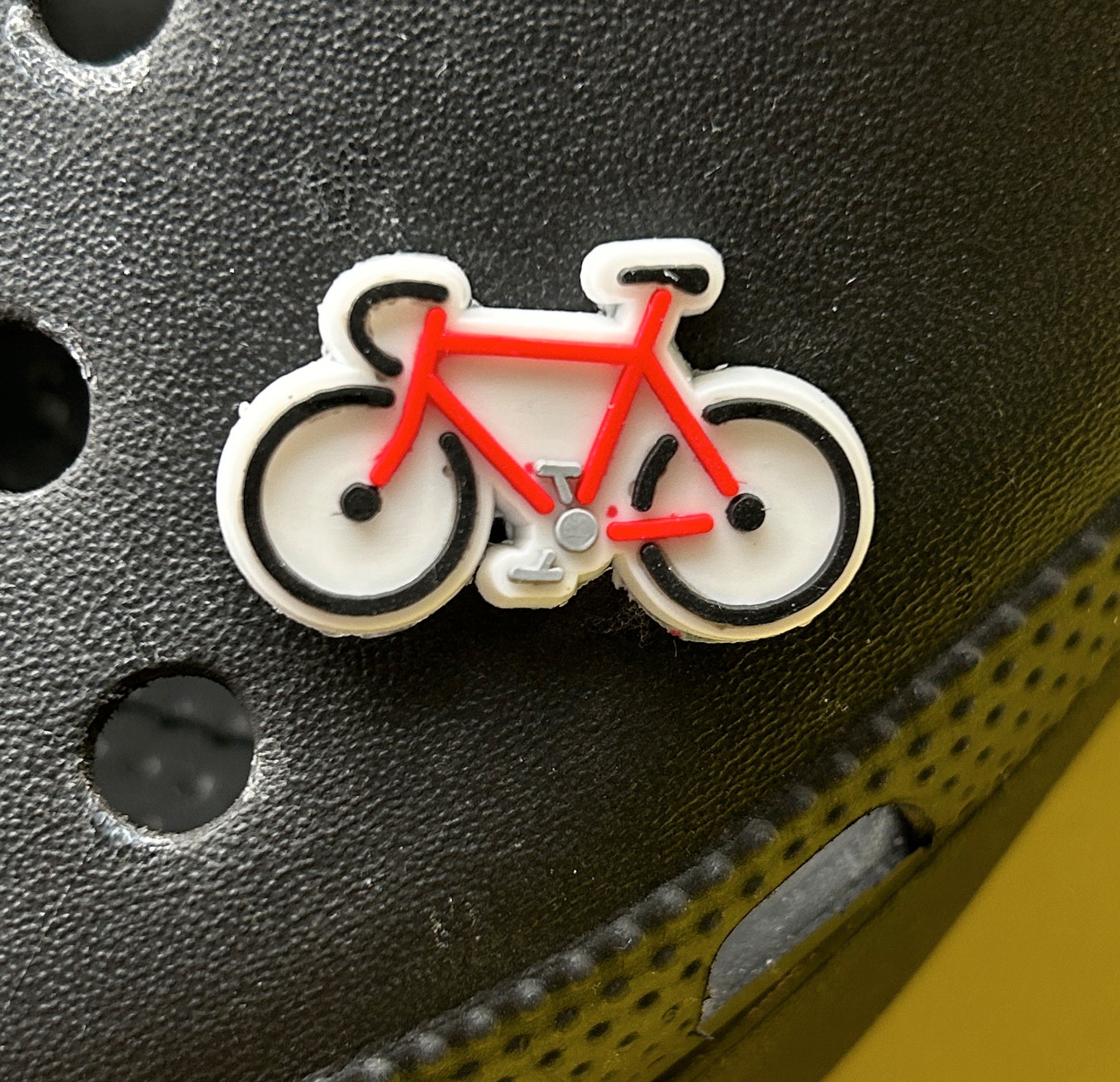 Red Bicycle shoe charm.