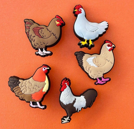 Various Chickens PVC shoe charm waterproof clog accessory