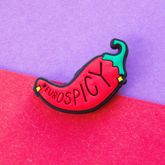 Neurospicy Chilli Pepper croc like shoe charm.