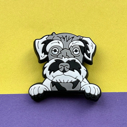 Schnauzer Dog Croc Charm.