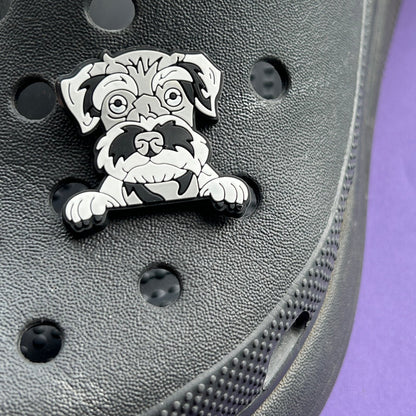 Schnauzer Dog Croc Charm.