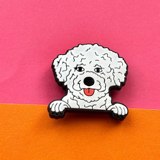 Bichon Frisé dog croc charm. 