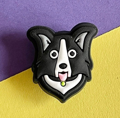 Border Collie Dog croc shoe charm.