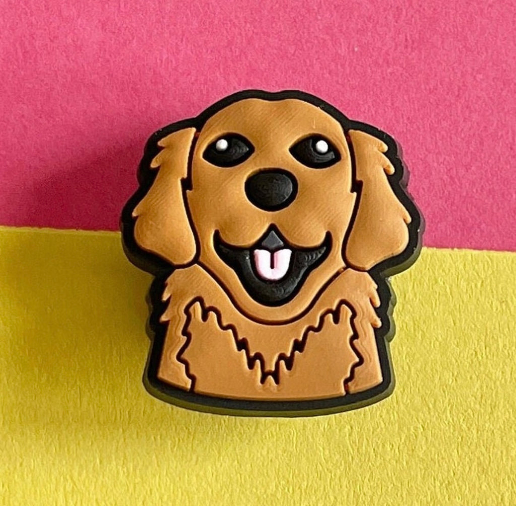 Golden Retriever Dog croc like Shoe Charm decoration.