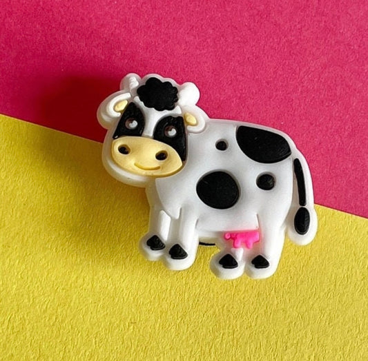 Cow croc like shoe charm decoration. 