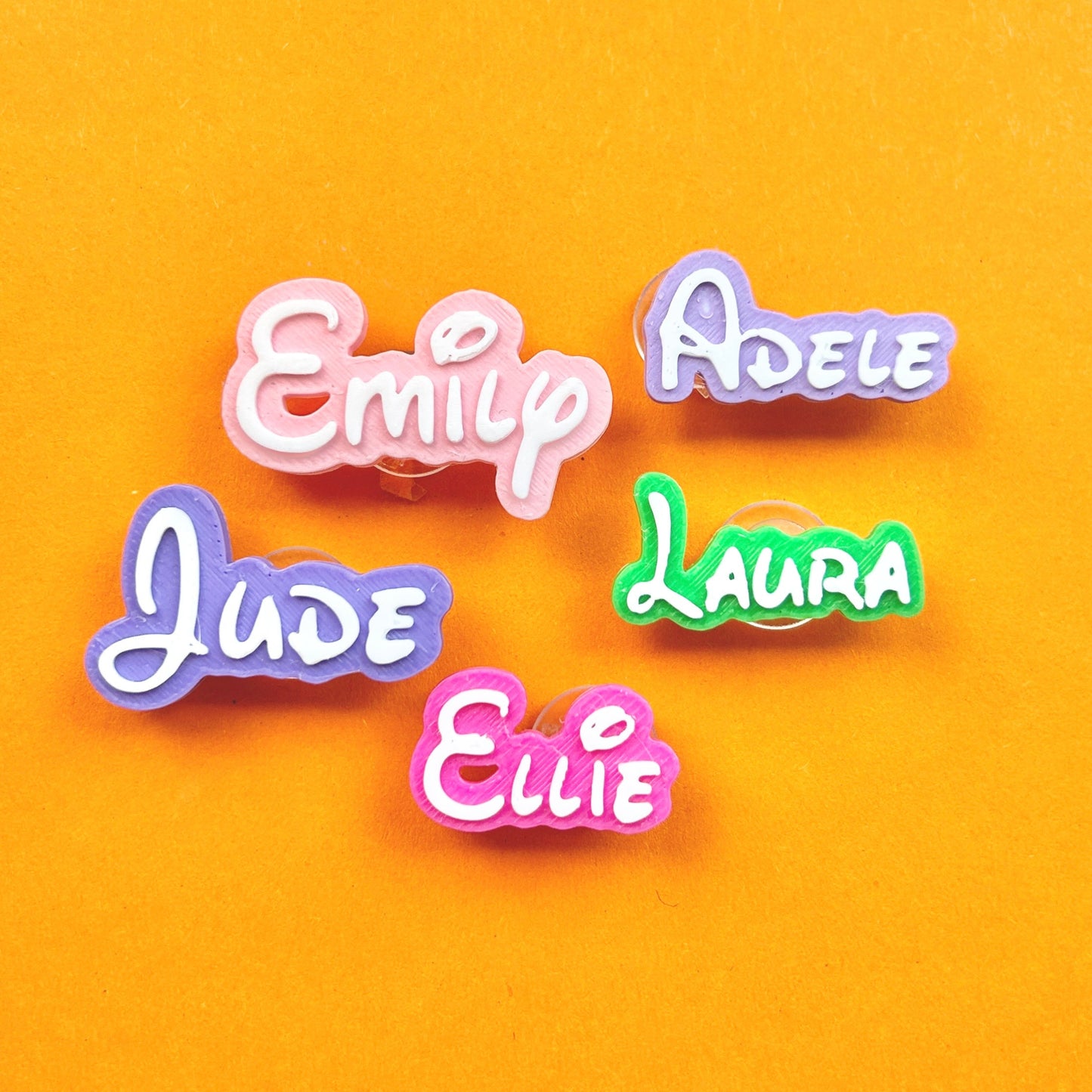 3D Printed personalised croc Name/word charms.