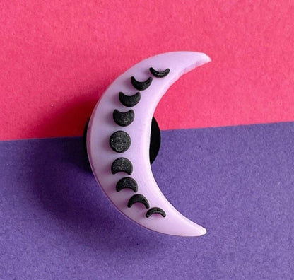 Lilac colour Moon Phases Shoe Charm.