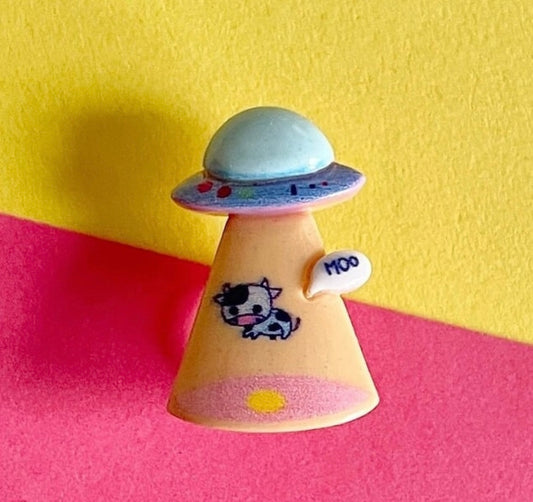 UFO cow 3D Resin Shoe Charm.