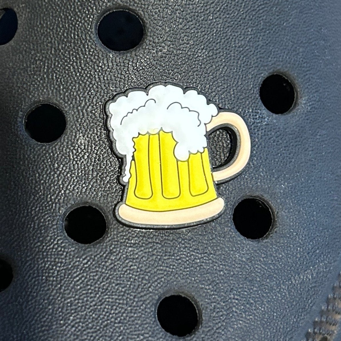 Big glass of beer croc charm. German stein. 