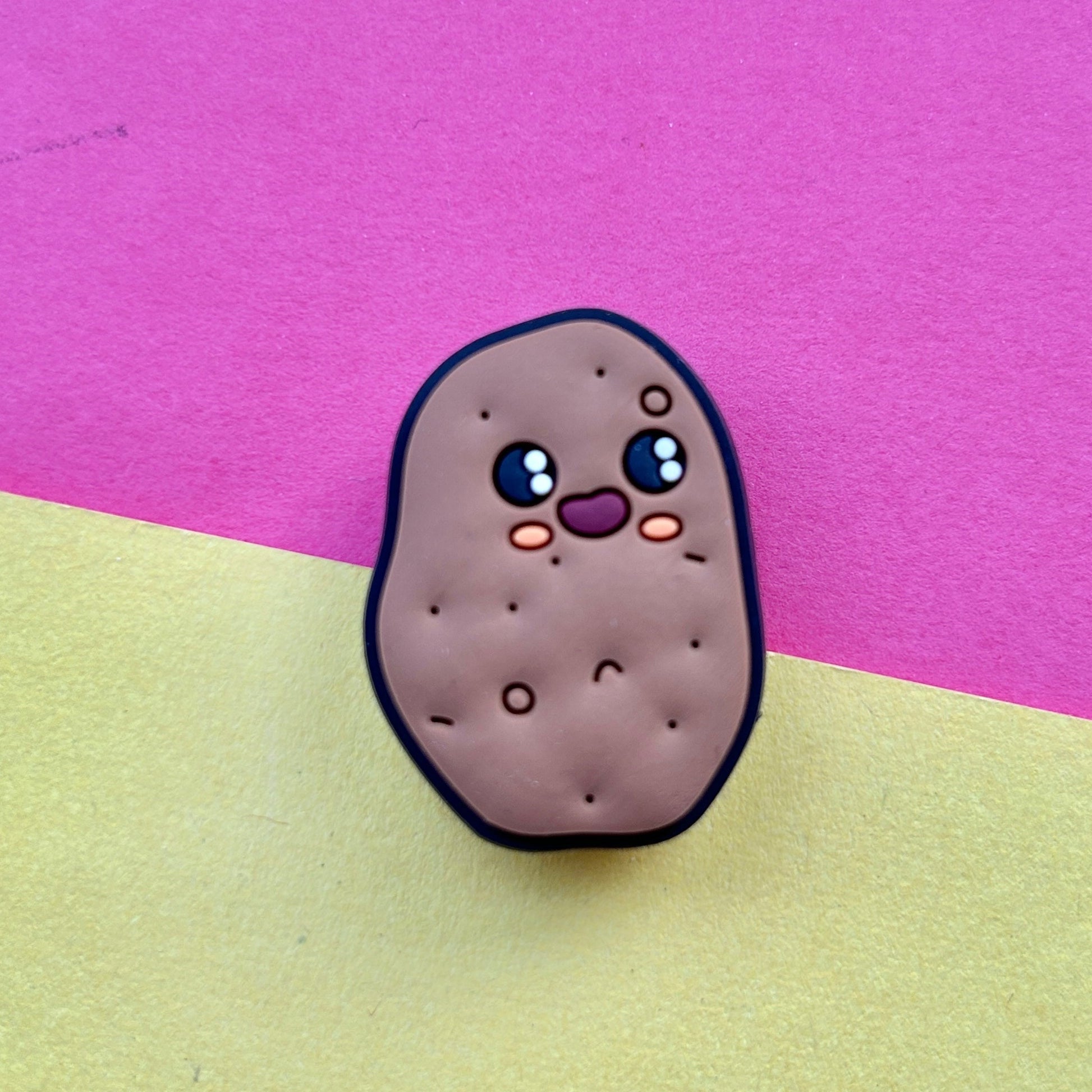 Potato of Positivity croc like shoe charm. Brown.