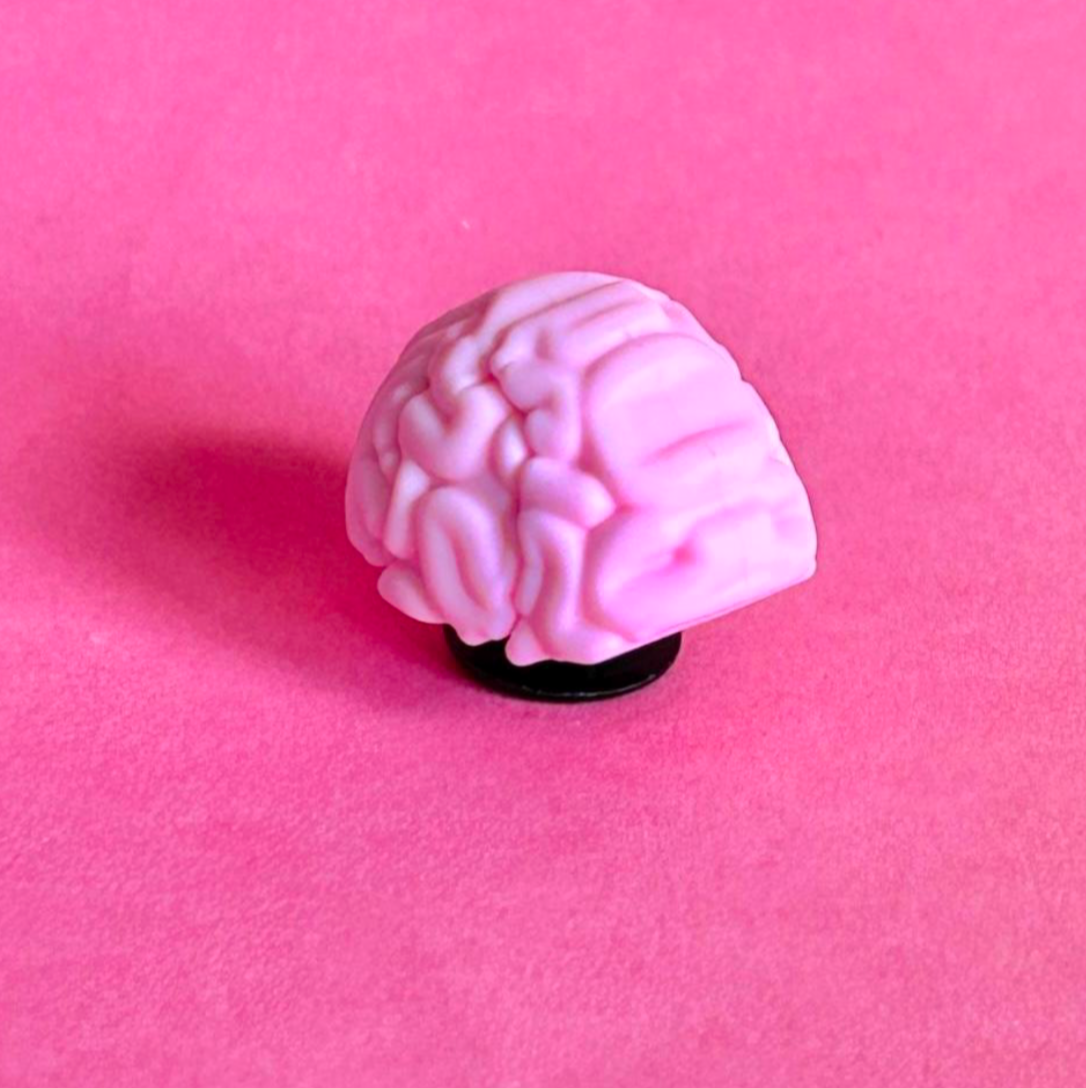 Pink 3D Brain croc like shoe charm.