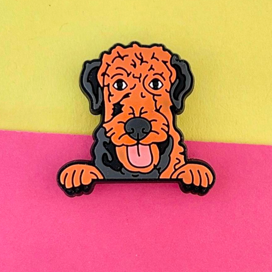 Airedale Terrier Dog croc like shoe charm.