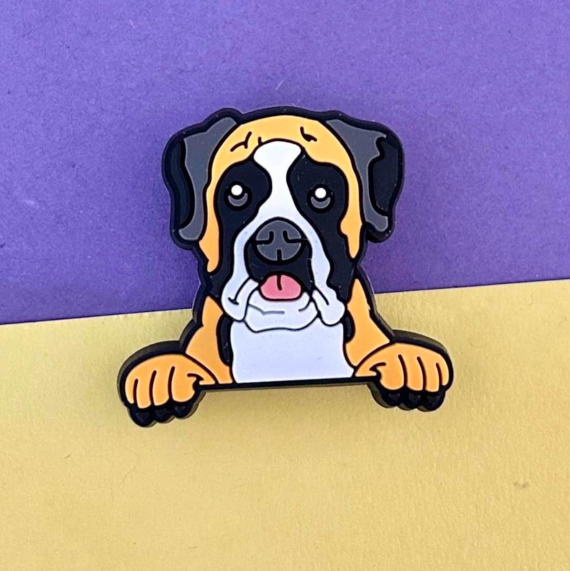 Boxer Dog Face croc like shoe charm.