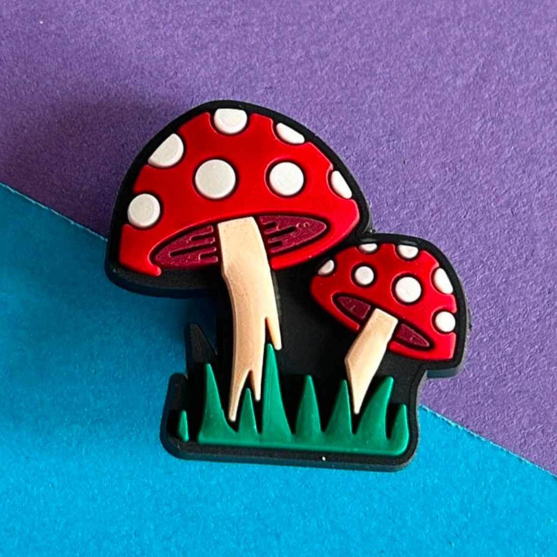 Double Mushrooms croc like shoe charm.