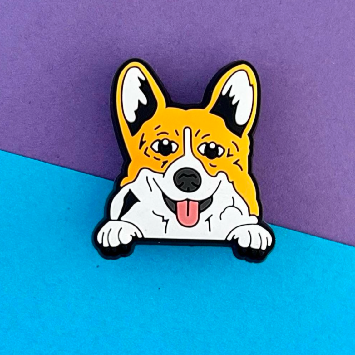 Corgi Dog croc like shoe charm.