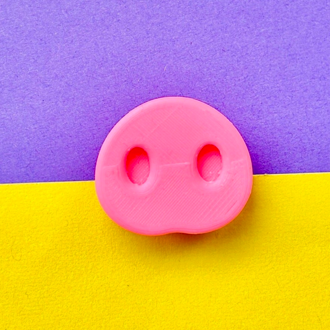 Pink handmade 3D Printed Pig Snout croc like shoe charm.