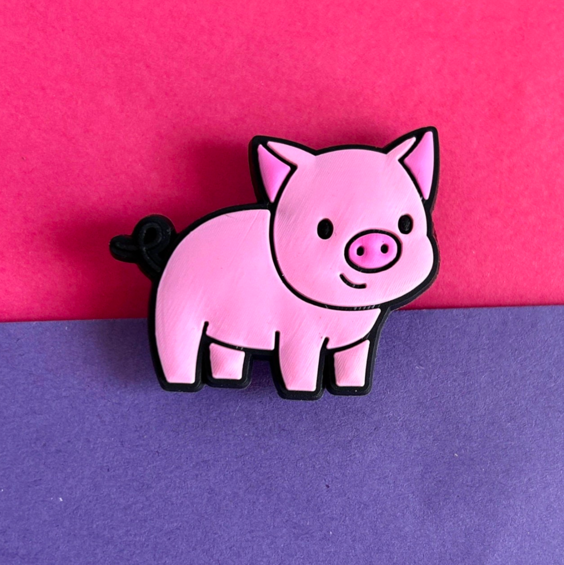 Pink cute Pig croc like shoe charm.