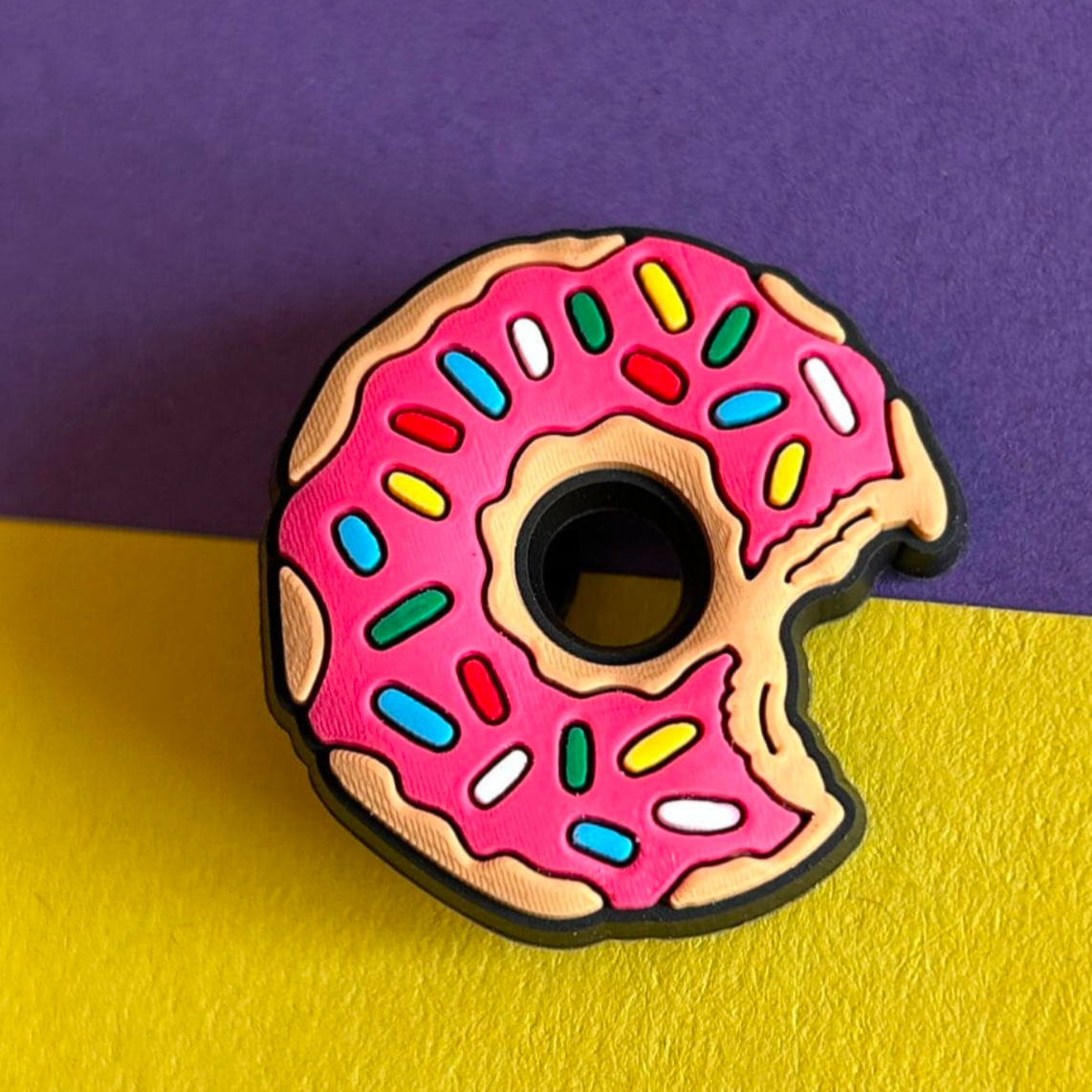 Pink Iced Doughnut with sprinkles croc like shoe charm.