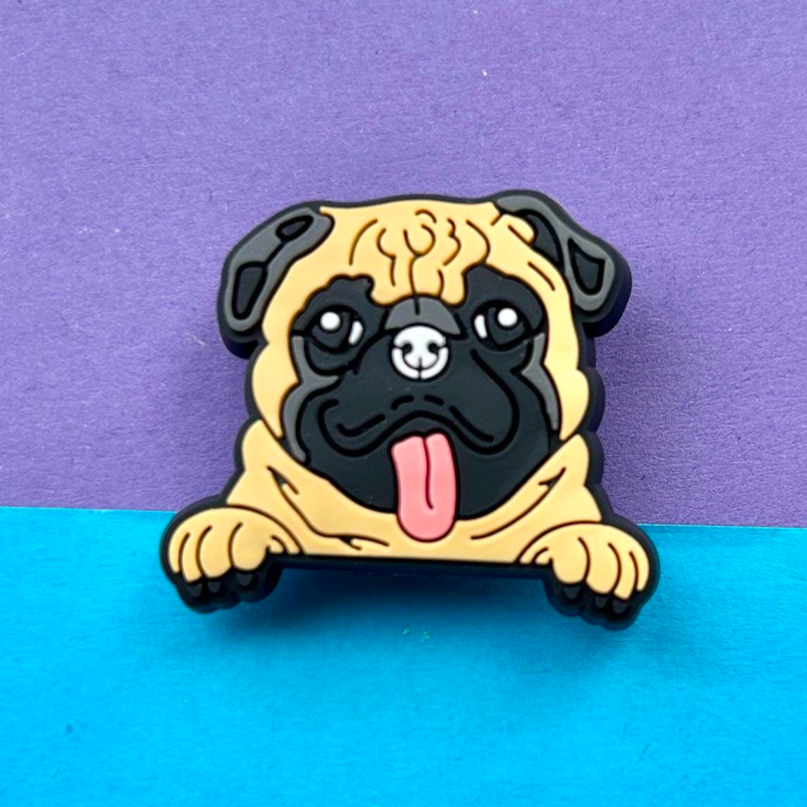 Pug Dog Face croc like shoe charm.