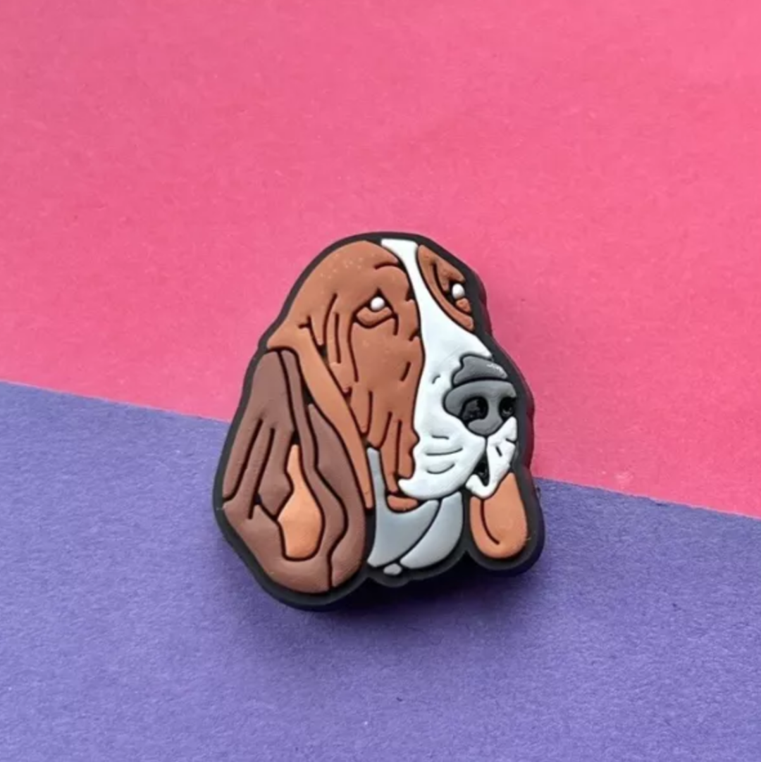 Bassett Hound Face Dog Croc Charm