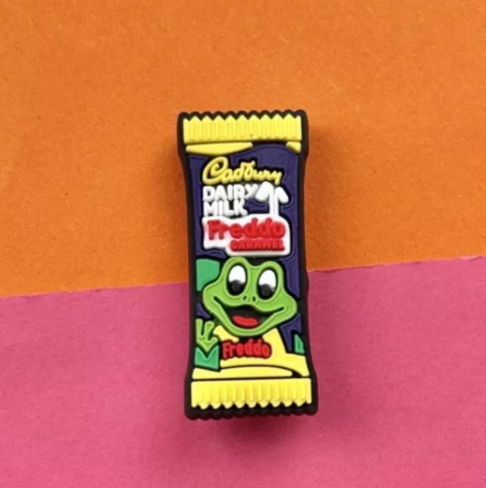 Fred Frog Caramel Bar croc like shoe charm.