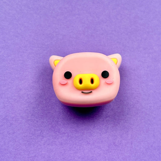 3D Pink Pig face croc like shoe charm. Premium charm. 