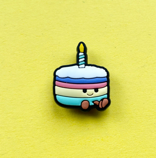 Multicolour Birthday Cake croc like shoe charm. 