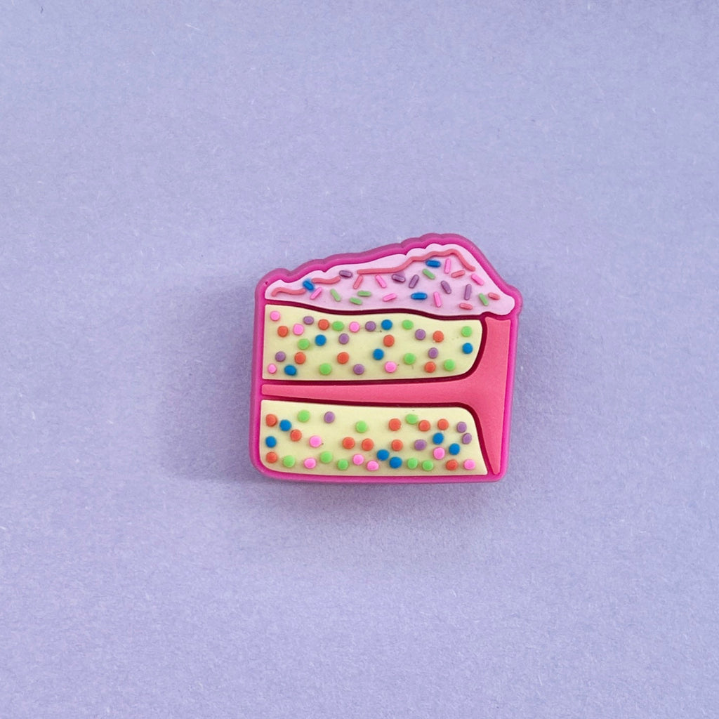 Speckle Cake Croc shoe charm. Pink multicolour. 