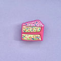 Speckle Cake Croc shoe charm. Pink multicolour. 
