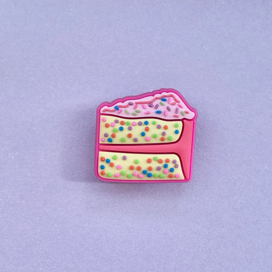 Speckle Cake Croc shoe charm. Pink multicolour. 