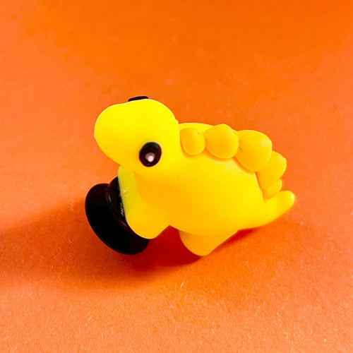 3D Yellow Dinosaur Croc shoe charm. 