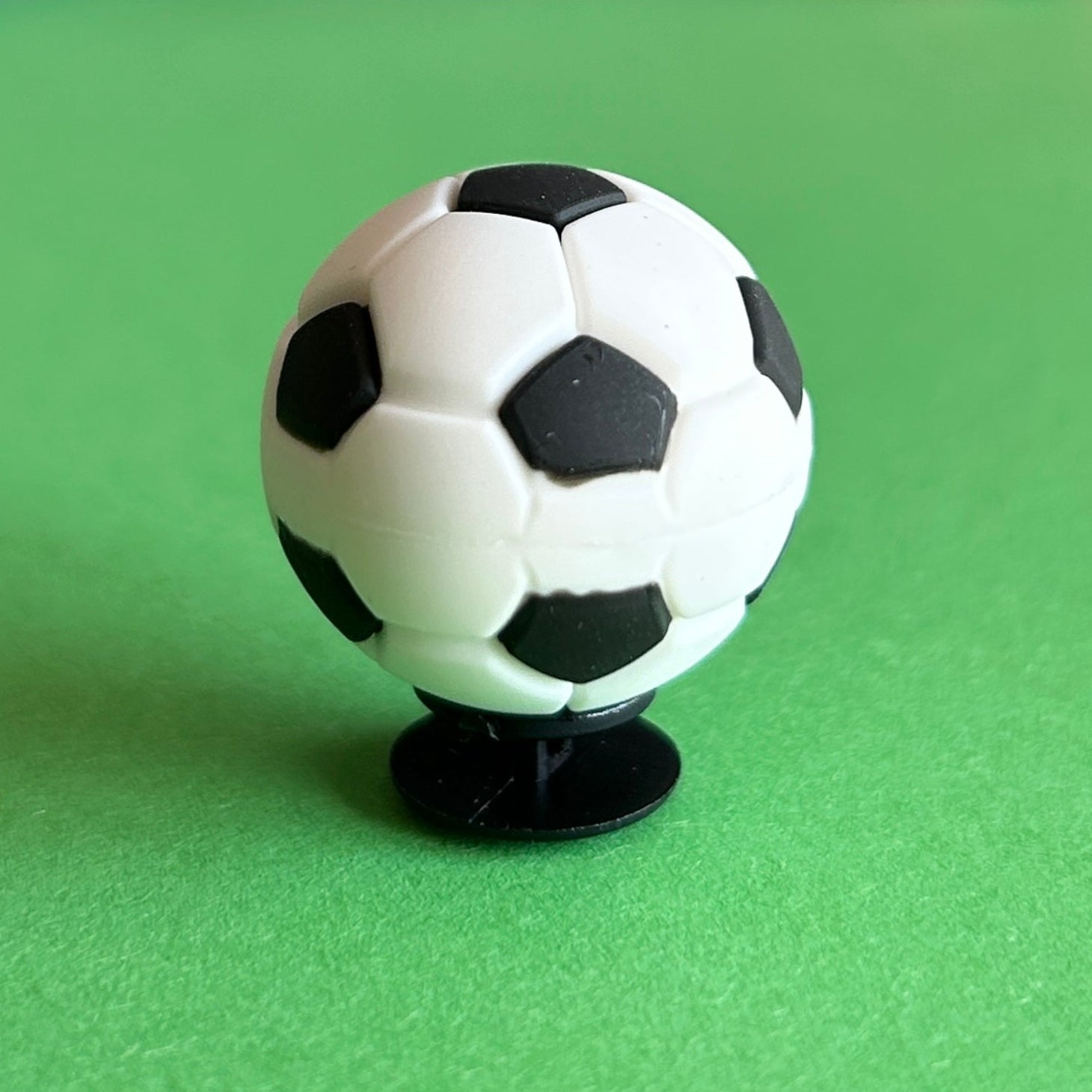 3D White and Black football croc shoe charm. Sport. 