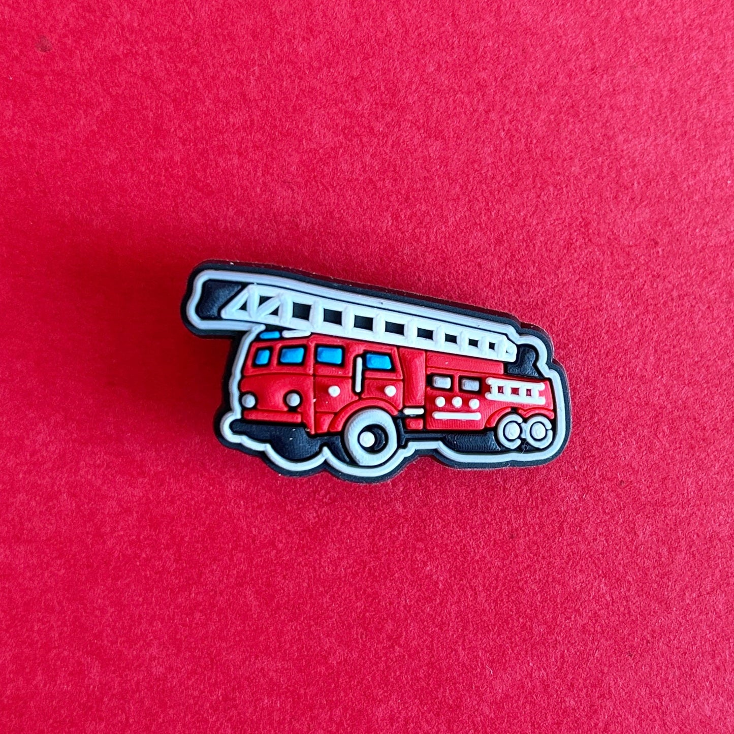 Red Fire engine croc shoe charm. 