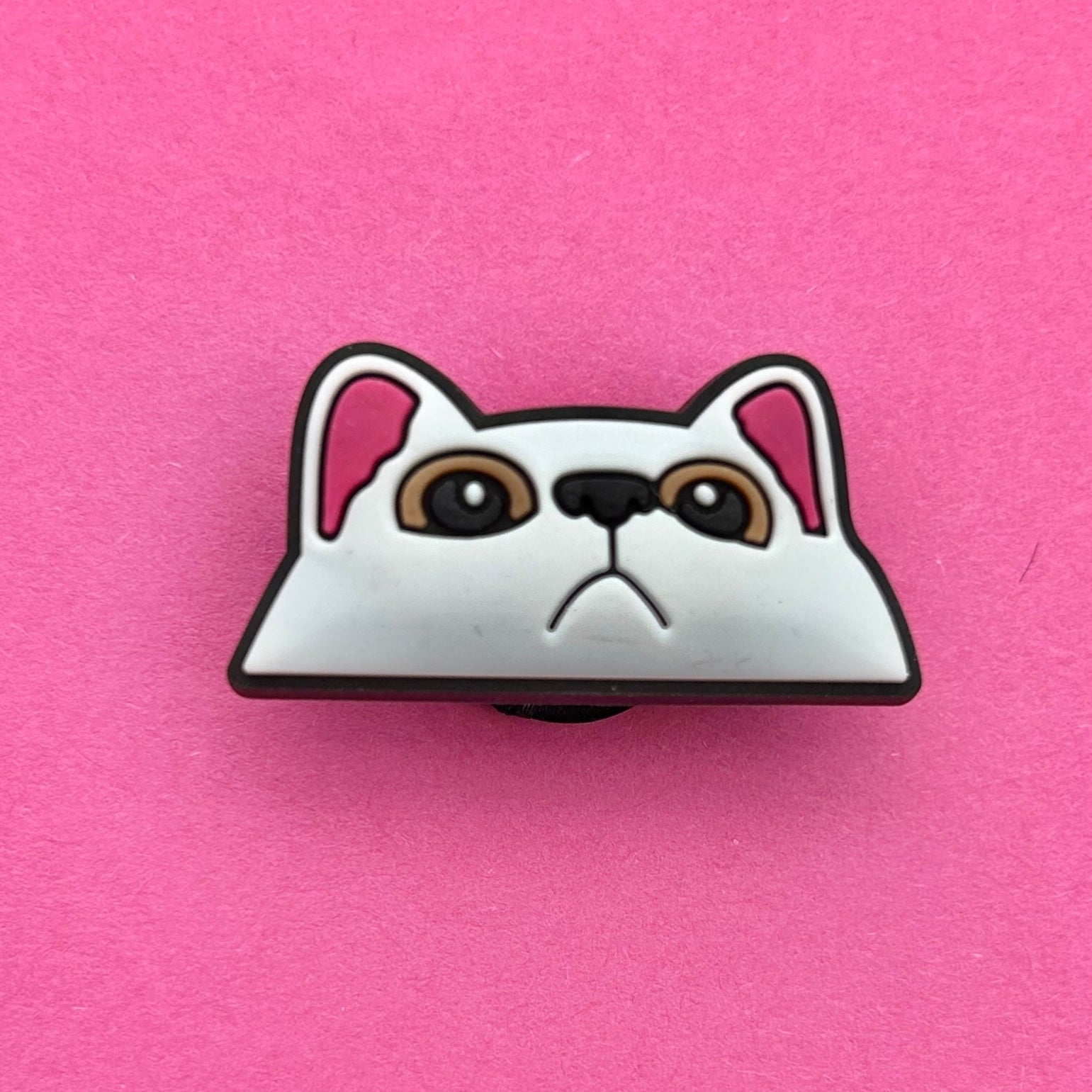 Cat Faces Croc charms. White with orange eyes. 